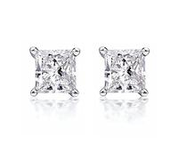 WBDWWTD Orecchini Quadrati con Diamanti da 5/6/7/8 mm, Veri Gioielli, Orecchini di Fidanzamento, Orecchini da Sposa per Le Donne, Regalo per la Festa Nuziale