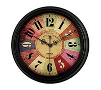 WBDWWTD Orologio da Parete Colore Digitale Orologio da Parete Orologio retrò Europeo Stile Americano per Soggiorno Cucina in Quarzo Orologio da 16 Pollici (16 Pollici)