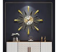 WBDWWTD Orologio da Parete ， Grande Moderno in Metallo Orologio da Sunburst Non ticchetta Non ticchettio Non Terzo in terzino ， Orologio da Parete di Decorazione (3)