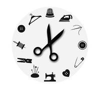 WBDWWTD Orologio da Parete I Love Cucile Ispirato Moderno Moderno Clock da Parete Strumenti di nego di nego 3D Orologio Fantasia 3D tailoor Shop Sarto Silenzioso Quarzo Art-Decor