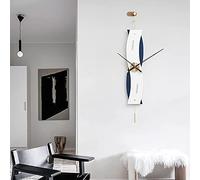WBDWWTD Orologio da Parete Moderno con a Pendolo in Metallo Silenzioso Decorazione per la casa a Batteria per Soggiorno Hotel Cucina Camera da Letto (C)