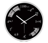 WBDWWTD Orologio da Parete Moderno Matematica Formula Learning Wall Clock Creative Personality Mathematics Formula School Training Orologio (Silver Frame a 12 Pollici)