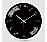 WBDWWTD Orologio da Parete Moderno Matematica Formula Learning Wall Clock personalità Creativa Matematica Orologio per la Formazione Scolastica (Cornice Bianca a 14 Pollici)