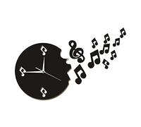 WBDWWTD Orologio da Parete Nota Musicale volata dall'orologio Flying Music Notes Wall Art Music Room Decorative Wall Clock Rock N Roll Gift