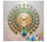 WBDWWTD Orologio da Parete Pavone Soggiorno Orologio da Parete Moderno Moderna casa silenziosa Orologio da Parete Orologio in Quarzo Facile da Leggere Home/Ufficio/Orologio Scolastico (A)