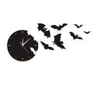 WBDWWTD Orologio da Parete Un Orologio da Pipistrello dall'orologio di Fuga di Halloween Bat Silhouette Orologio da Parete Simboli di Pipistrello Scarino Simboli della casa Decorazione per la casa