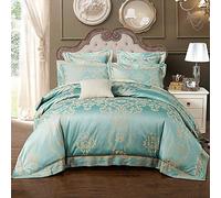 WBDWWTD Set Biancheria da Letto King Size in Seta, Set copripiumini matrimoniali Dorati, Set Biancheria da Letto King Size Copripiumini Doppi di Lusso Grigi Set Letto Matrimoniale in Cotone di Seta