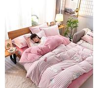 WBDWWTD Set Biancheria da Letto Matrimoniale, Set copripiumini matrimoniali per Bambini, Set Copripiumino Invernale Copripiumino Lenzuolo Piatto Set Biancheria da Letto Morbida e Calda Flanella