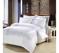 WBDWWTD Set di Biancheria da Letto per Hotel per la casa con Ricamo in Cotone 100%, Set Copripiumino in Raso Biancheria da Letto in Stile Vintage, Set di Biancheria da letto1,200 * 230 cm