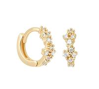 WBDWWTD Stile gioielleria raffinata Orecchini a Cerchio in Vero Argento Sterling per Le Donne Orecchino penetrante con zirconi di