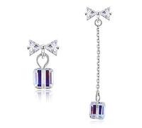 WBDWWTD TYKHGFS Cristalli da zollette di Zucchero Irregolari Orecchini in Argento Sterling 925 Orecchini Asimmetrici con Caramelle Quadrati Gioielli
