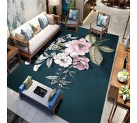 WBDYMX Accessori Decorativi Per La Casa tappeto corridoio 120x180CM tappeti camera letto verde acqua Rosa Orientale Fiore personalizzato ingresso bambino