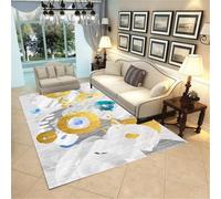 WBDYMX Tappeto A Pelo Corto salotto lavabile 100x200CM tappet soggiorno grigio resistente blu oro Tappeti Neonati Gattonamento decorazioni casa