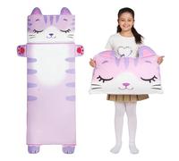 Wbesty Tappetino per pisolino per bambini, 152 x 71 cm, per bambini da 3 a 8 anni, con simpatici motivi di gatto, pieghevole e portatile, per ragazzi e ragazze, asilo nido