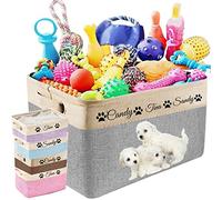 WBgjsnklbnl Cestini per giocattoli per cani personalizzati con immagine del nome, contenitore rettangolare pieghevole per giocattoli per cani