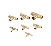 WBHFOIKNMS Garden Plumbing 3 Way Tee Brass Tube Hose Fittings 6/8/10/12/14/16/19mm Nozzles Copper Tower Water Fittings Garden Supplies 2pcs (Color : Gold) WBHFOIKNMS