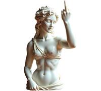 Wbietu Venere impenitente: statua del dito medio, statuetta di Venere con dito medio, decorazione artistica moderna ribelle audace, statua d'arte in resina, divertente decorazione unica per scrivania