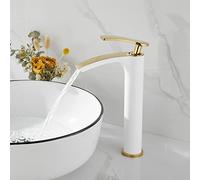 WBJGUOD Rubinetto per Vasca da Bagno in Ottone Nero, Oro, Rame, Acqua Calda e Fredda, lavabo, mobiletto per lavabo, Rubinetto Alto per lavabo.