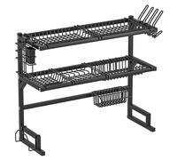 WBJGUOD Scolapiatti sopra Il lavandino - Organizzatore salvaspazio a 3 Livelli per Il bancone della Cucina, ripiano scolapiatti efficiente