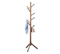WBLING Appendiabiti da Terra in Legno massello con portaombrelli e ripiano per Cappelli, 8 Ganci, Ideale per Camera da Letto, Ingresso, corridoio e Ufficio, Altezza 68 Pollici, Facile da Montare.