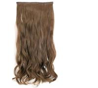 WBLSPA Acconciature Sintetiche Ondulate Lunghe 5 Clip nelle Estensioni dei Capelli Parrucchino Marrone Resistente al Calore One Piece 5 Clip per Capelli per donne-SG88-8-22 pollici-55 cm-Cina