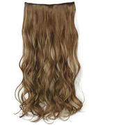 WBLSPA Acconciature Sintetiche Ondulate Lunghe 5 Clip nelle Estensioni dei Capelli Parrucchino Marrone Resistente al Calore One Piece 5 Clip per Capelli per donna-SG88-12H24-22 pollici-55 cm-Cina