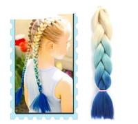 WBLSPA Estensioni dei Capelli Sintetici Jumbo Braid da 24 Pollici per trecce 100 g/Pacco Donna Capelli Fai da Te Giallo Rosa Arancione Grigio Biondo - M58-24 Pollici