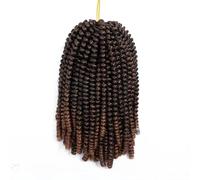 WBLSPA Estensioni trecce all'Uncinetto per Capelli Primaverili Ombre da 8 Pollici Sintetiche 30 Radici Capelli Intrecciati all'Uncinetto di Colore Marrone nero-T1B/30-8 pollici-CINA-1pcs/lotto