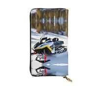 WBQLSL Advanced Snowmobile Elegante portafoglio in pelle, 19 x 10,5 cm lungo portamonete con cerniera, comodo portafoglio per contanti da viaggio