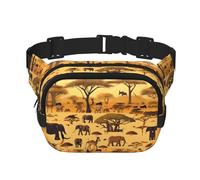 WBQLSL African Grassland Animals Printed Marsupio, elegante borsa a tracolla, borsa leggera da viaggio sportiva