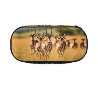 WBQLSL African Savanna Deer Herd - Astuccio per matite di grande capacità, divisorio multistrato per cancelleria, unisex