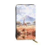WBQLSL African Savanna Giraffe portafoglio in pelle con cerniera, 19,1 x 10,4 cm, pochette lunga più scomparti e grande capacità, un buon regalo per gli amici