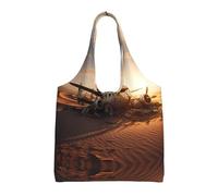 WBQLSL Aircraft in the desert - Borsa da donna in tela con stampa di aerei nel deserto, borsa a tracolla casual con design a