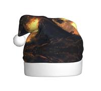 WBQLSL Albero gigante al crepuscolo stampato cappello di Babbo Natale, decorazione atmosfera festa di Natale, festa di Capodanno prop interattivo