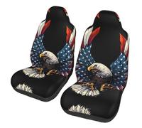WBQLSL American Eagle Flag - Coprisedili universali per auto, 2 pezzi, per berlina, SUV, camion, furgoni, autobus e traghetto