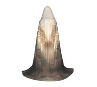 WBQLSL Angel's Feather M stampato accappatoio mantello | con cappuccio | costume cosplay | accessori per feste di Halloween | S/M/L