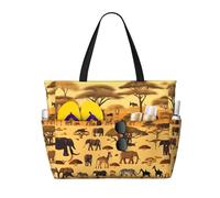 WBQLSL Animali africani della prateria Borsa da viaggio della spiaggia del modello per la palestra/piscina/supermercato shopping/breve viaggio