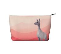 WBQLSL Animali che distogliono lo sguardo Borsa cosmetica stampata in velluto a coste - borsa cosmetica essenziale da viaggio