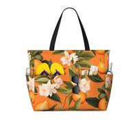 WBQLSL Arancione Estate Seamless Pattern Beach Travel Bag per palestra/piscina/supermercato shopping/breve viaggio