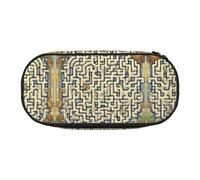 WBQLSL Astuccio con stampa mappa del tesoro labirinto, astuccio multistrato, adatto per riporre articoli di cancelleria da ufficio, Nero , Taglia unica, Beauty Case