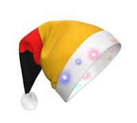 WBQLSL Bandiera della Germania Cappello di Babbo Natale decorativo con luci a LED, perfetto per feste in costume e spettacoli teatrali.