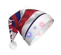 WBQLSL Bandiera delle Hawaii AmericanChristmas cappello con luci a LED, perfetto per feste in costume, spettacoli teatrali ed eventi scolastici.