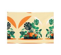 WBQLSL Banner stampato in bambù con tartaruga in stile cartone animato, perfetto per compleanni, riunioni, lauree e celebrazioni di anniversario.