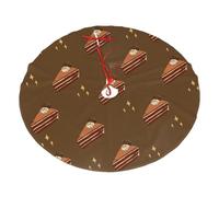 WBQLSL Base per albero di Natale stampata a forma di torta di cioccolato da 76,2 cm (76,2-122 cm di diametro) per feste di Natale e decorazioni per la casa