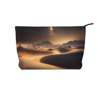 WBQLSL Beauty case in velluto a coste stampato con stelle del deserto - borsa da viaggio essenziale per cosmetici