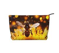 WBQLSL Bees in Flight - Trousse per cosmetici in velluto a coste, da viaggio, essenziale