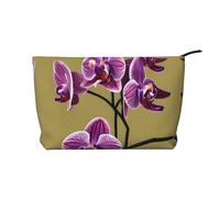 WBQLSL Bella borsa per cosmetici in velluto a coste con orchidee, borsa da viaggio, può contenere rossetti, cipria e altri cosmetici