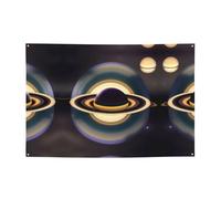 WBQLSL Bellissimo striscione per feste stampato Saturno 119,4 x 180,3 cm per compleanno/Natale/laurea/anniversario