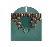 WBQLSL Biglietti di auguri con bordo a pigna, colore verde scuro, perfetti per compleanni, matrimoni e biglietti di Natale