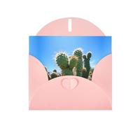 WBQLSL Biglietti di auguri rosa cactus, perfetti per compleanni, matrimoni e biglietti di Natale